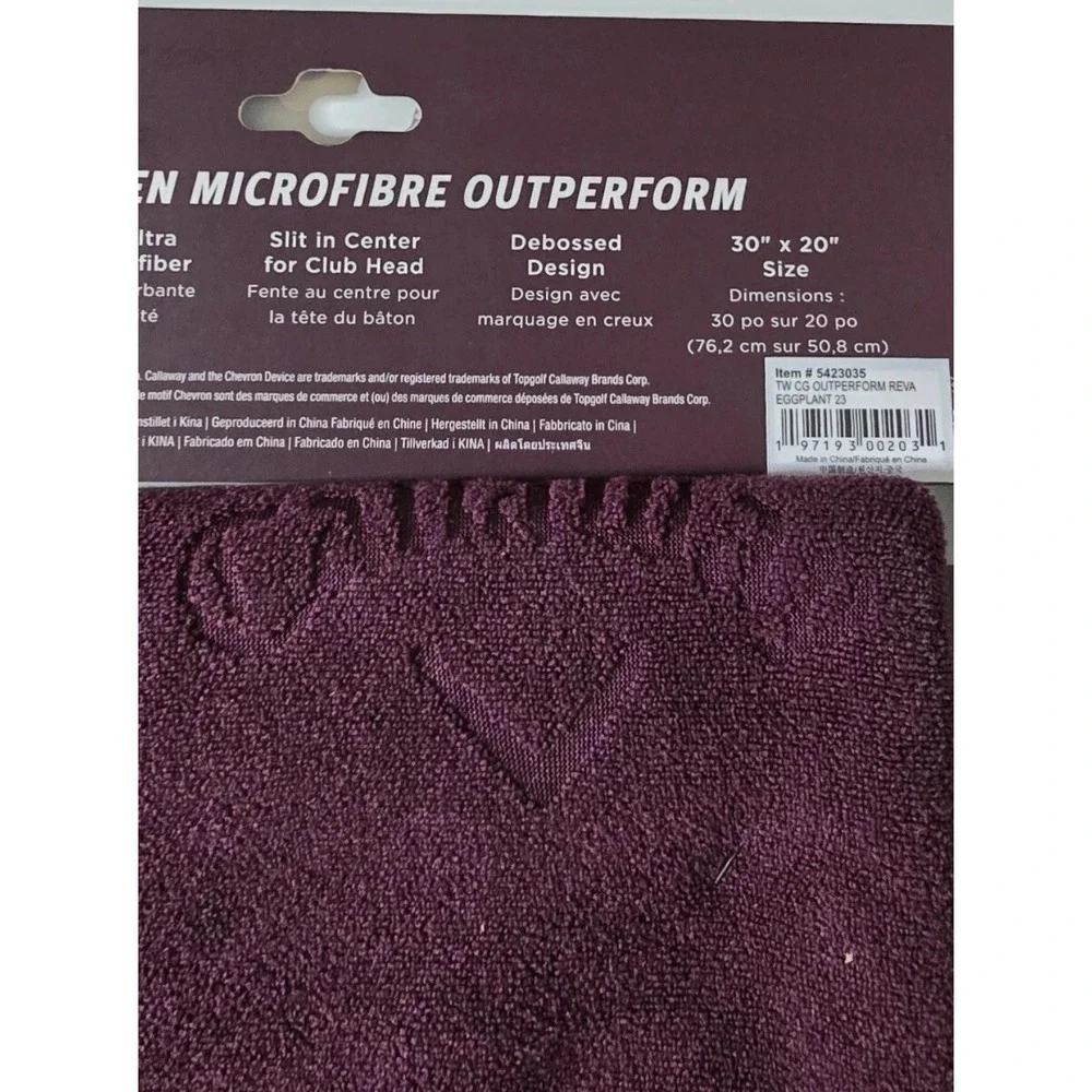 NWT Callaway Reva Outperform Purple Microfiber Golf Players‎ Towel